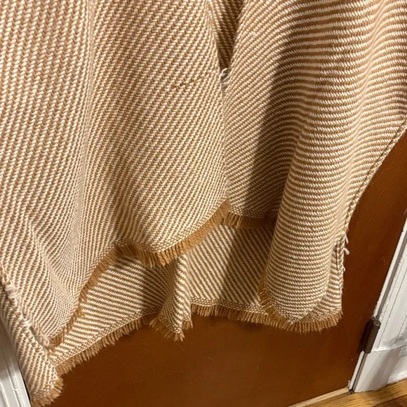 Aerie Beige Striped Open Poncho - Picture 2 of 5